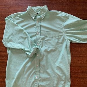 Green gingham button down